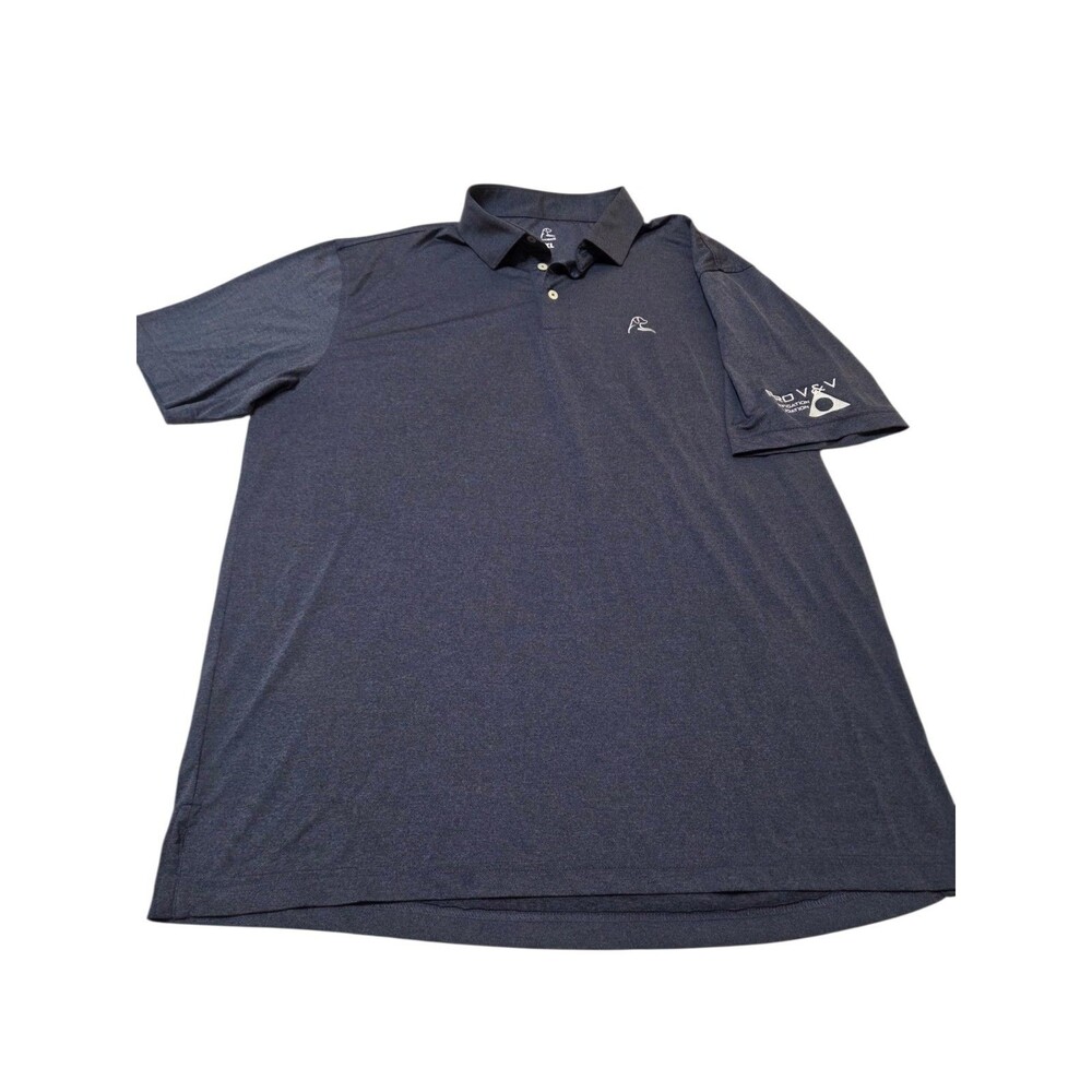 Rhoback Performamce Golf Polo Shirt Men's XL Navy Short Sleeve Company Logo F241